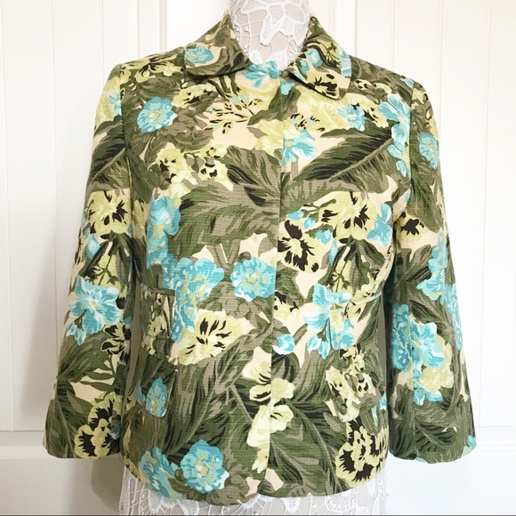5/$25 Ann Taylor Loft Floral Tropical Blazer - Picture 1 of 7